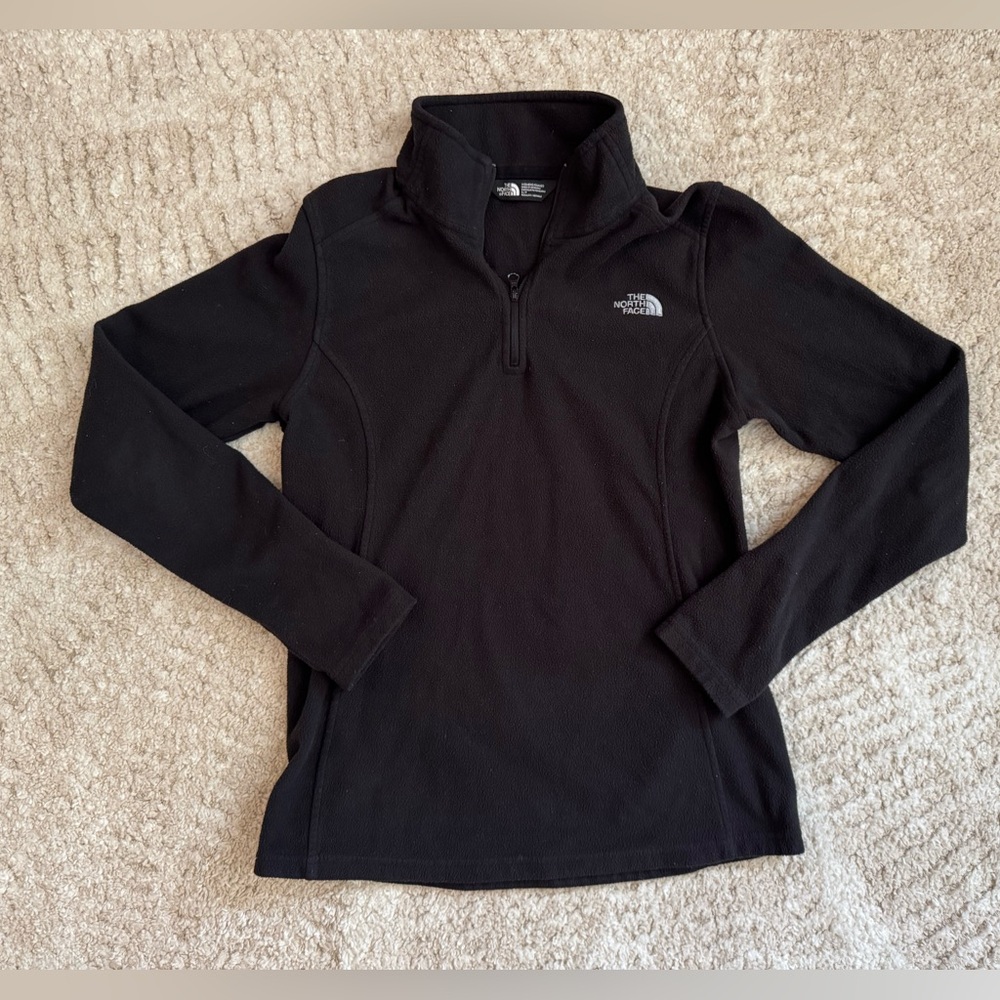 The North Face fleece quarter zip pullover in black size S
